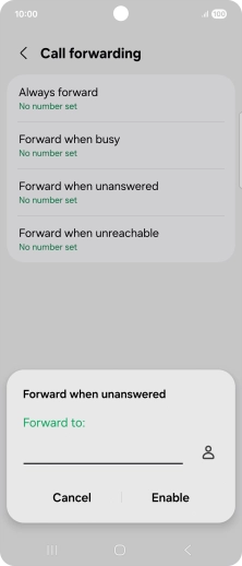 Key in +447953222222 and press Enable. Key in +447953222222 and press Enable.