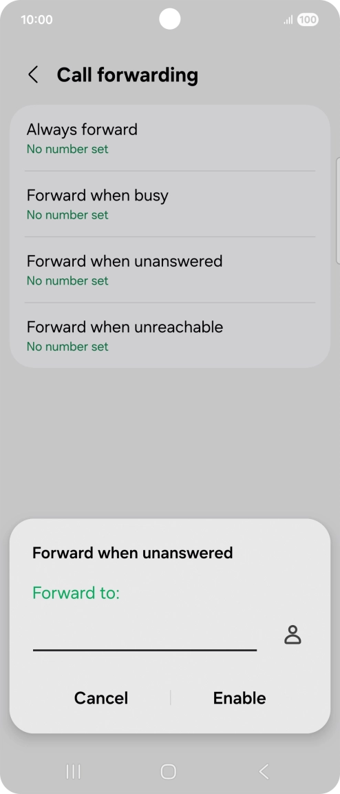 Key in +447953222222 and press Enable. Key in +447953222222 and press Enable.