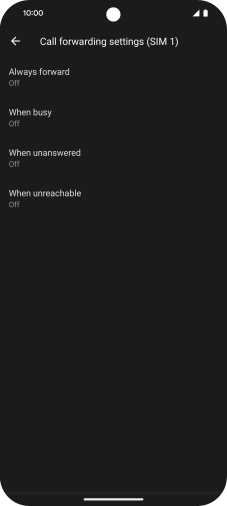 Press the required divert type. Press the required divert type.