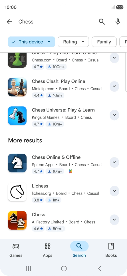 Press the required app. Press the required app.