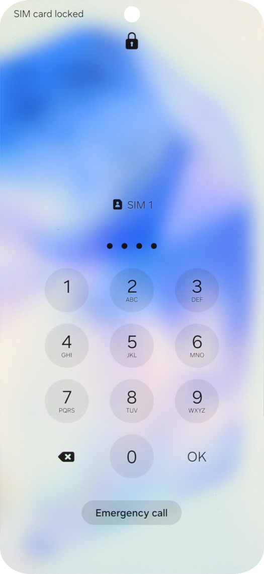 If your SIM is locked, key in your PIN and press OK. The default PIN is 1111. If your SIM is locked, key in your PIN and press OK. The default PIN is 1111.