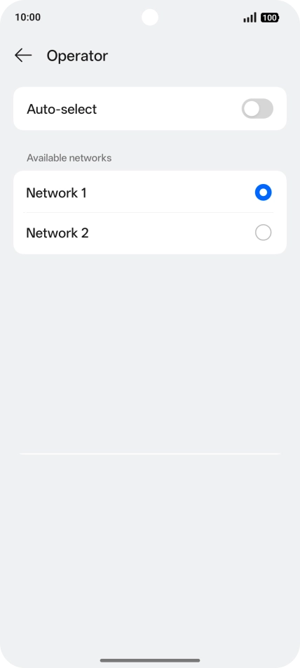 Press the required network. Press the required network.
