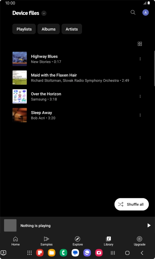 Press the required audio file. Press the required audio file.