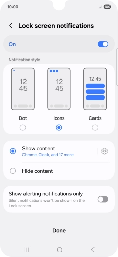 Press the required settings to turn them on or off. Press the required settings to turn them on or off.