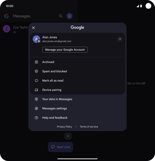 Press Messages settings. Press Messages settings.
