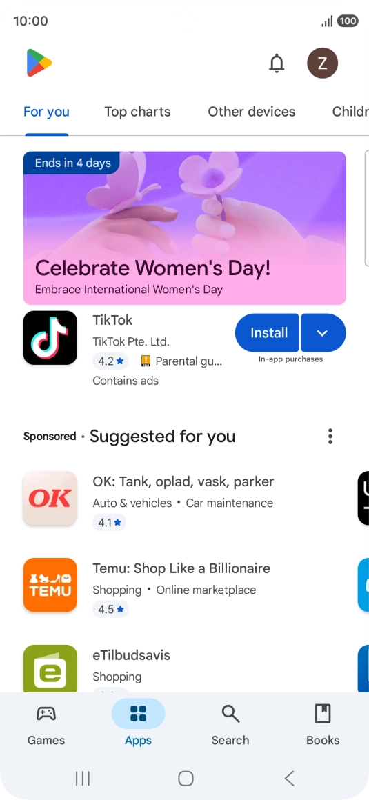 Press the profile icon. Press the profile icon.