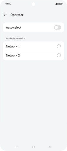 Press the required network. Press the required network.
