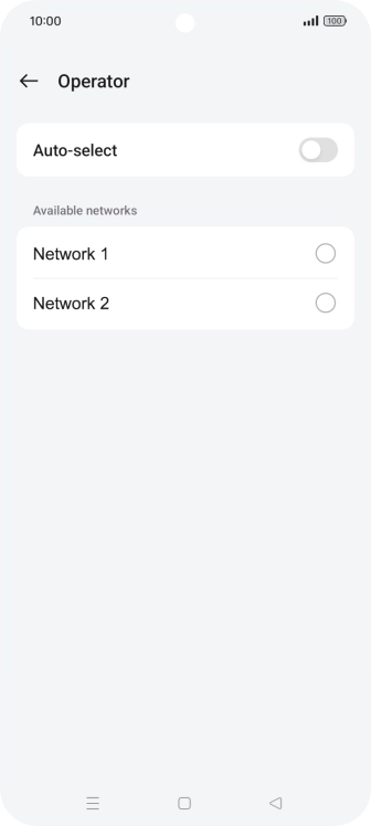 Press the required network. Press the required network.