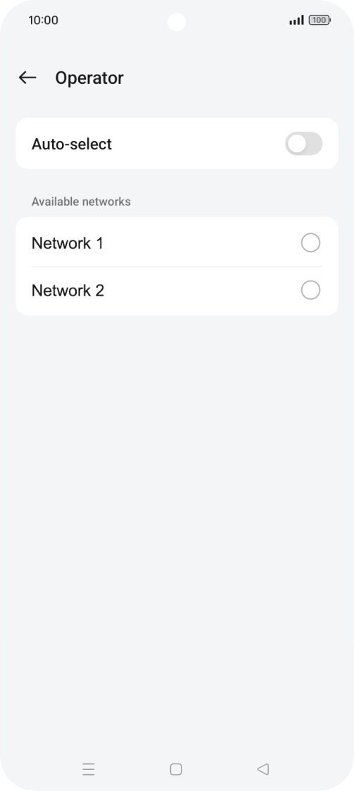 Press the required network. Press the required network.