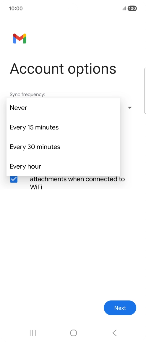 Press the required setting. Press the required setting.