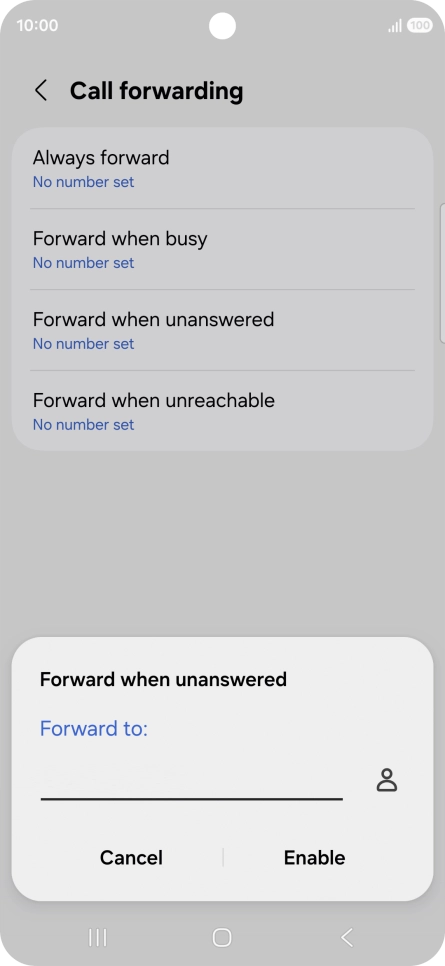 Key in +447953222222 and press Enable. Key in +447953222222 and press Enable.