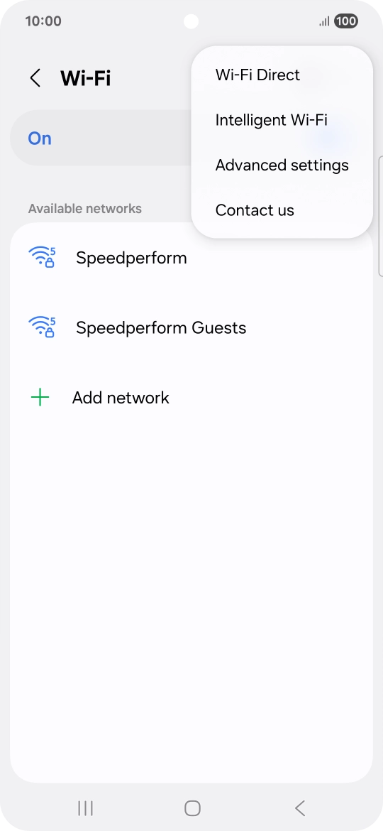 Press Intelligent Wi-Fi. Press Intelligent Wi-Fi.