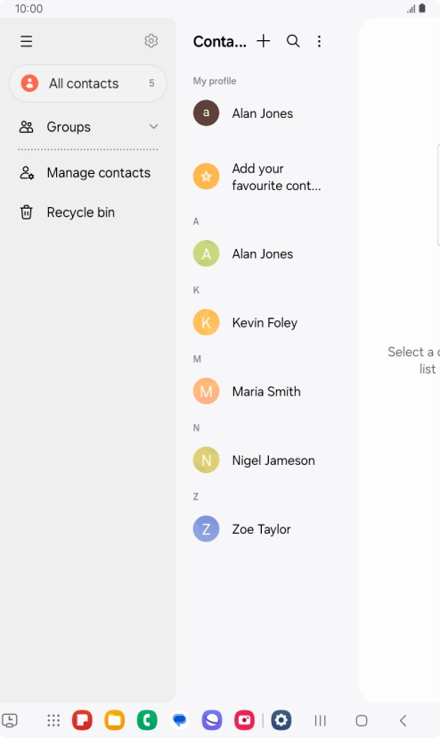 Press Manage contacts. Press Manage contacts.