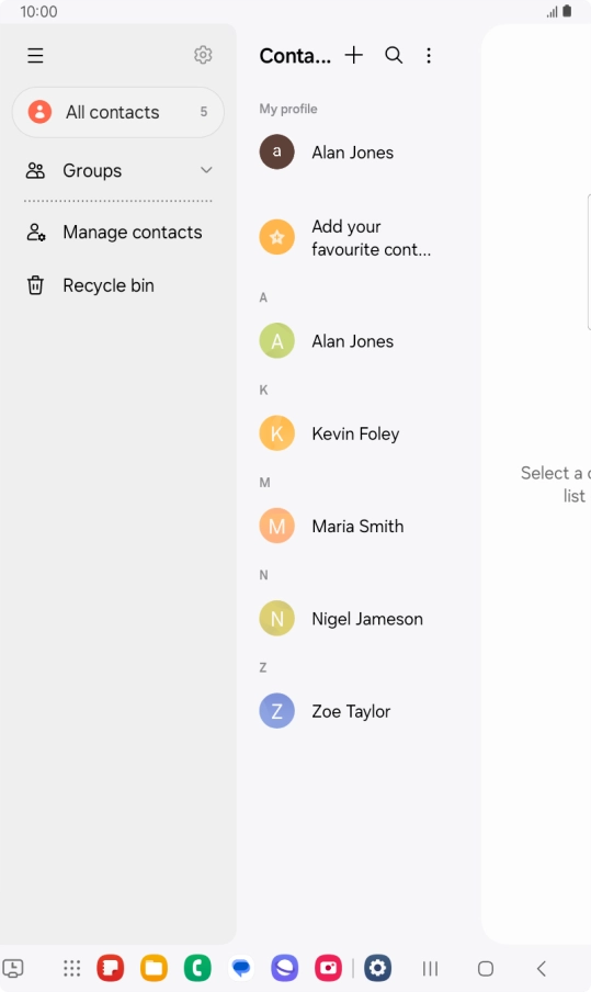 Press Manage contacts. Press Manage contacts.