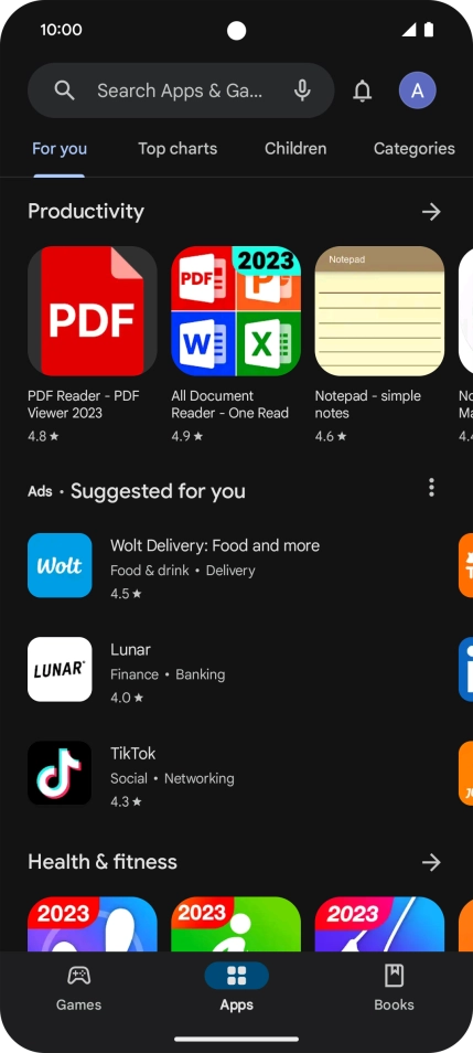 Press the search field. Press the search field.