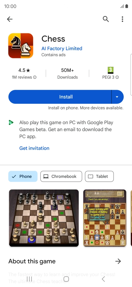 Press Install and follow the instructions on the screen to install the app. Press Install and follow the instructions on the screen to install the app.