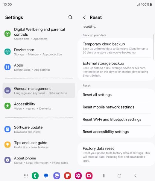 Press Factory data reset. Press Factory data reset.