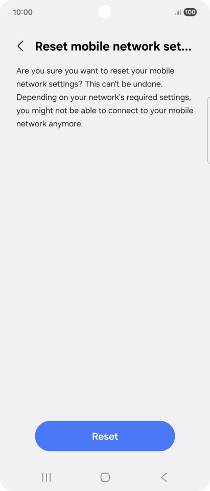 Press Reset. Press Reset.