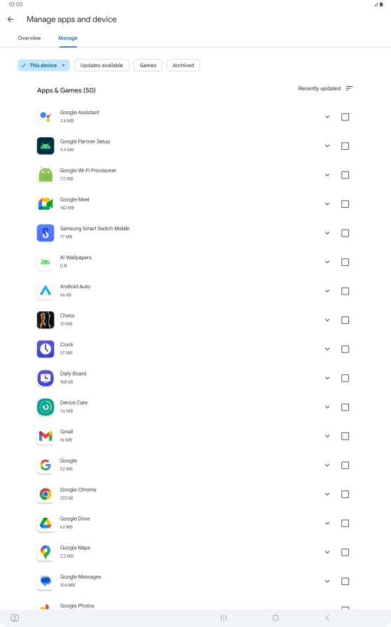 Press the required app. Press the required app.