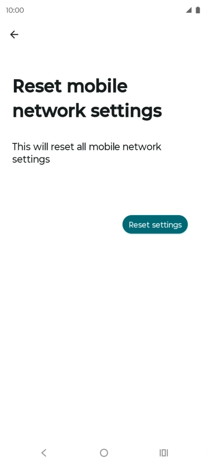 Press Reset settings. Press Reset settings.