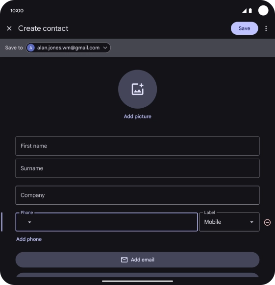 Press the address book drop down list. Press the address book drop down list.