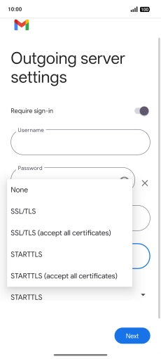Press SSL/TLS. Press SSL/TLS.