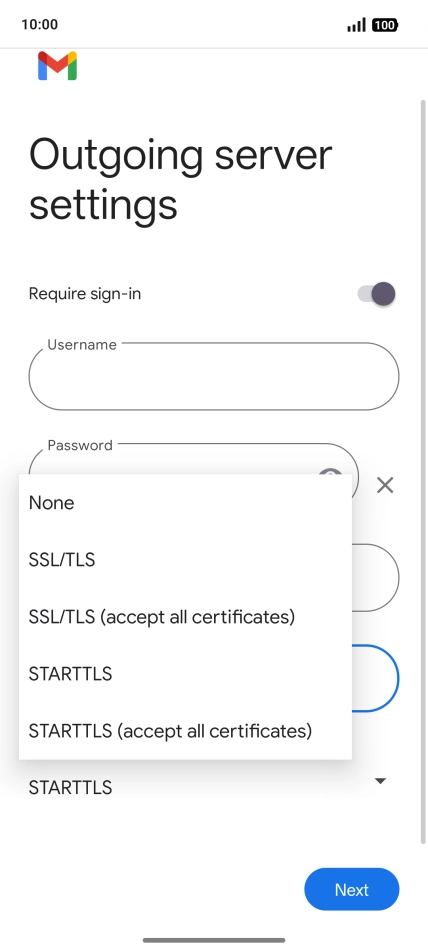 Press SSL/TLS. Press SSL/TLS.