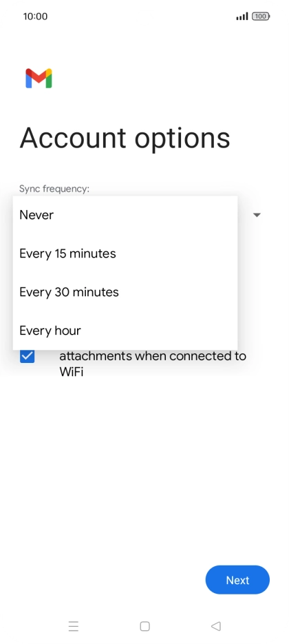 Press the required setting. Press the required setting.