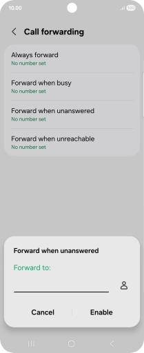Key in +447953222222 and press Enable. Key in +447953222222 and press Enable.
