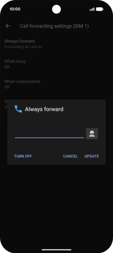 Press TURN OFF. Press TURN OFF.