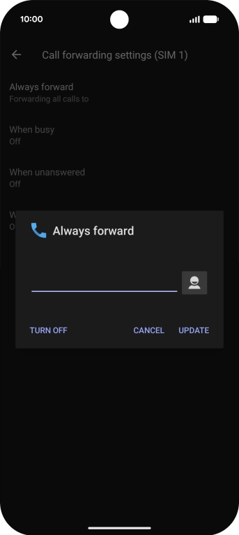 Press TURN OFF. Press TURN OFF.