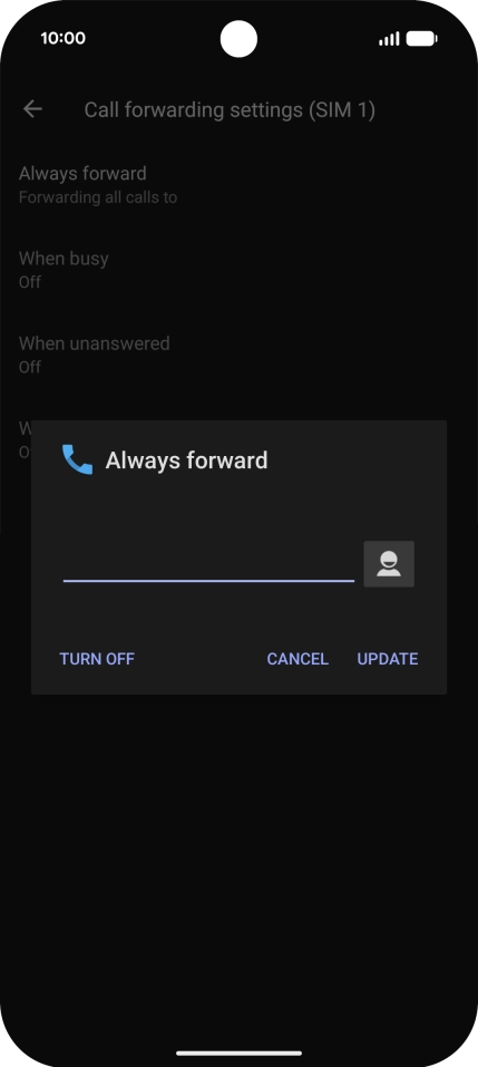 Press TURN OFF. Press TURN OFF.