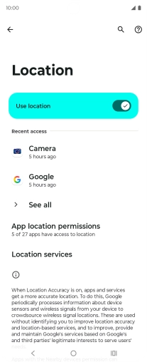 Press App location permissions. Press App location permissions.
