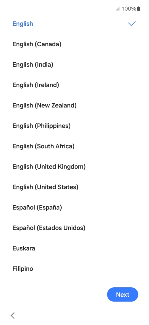 Press the required language. Press the required language.