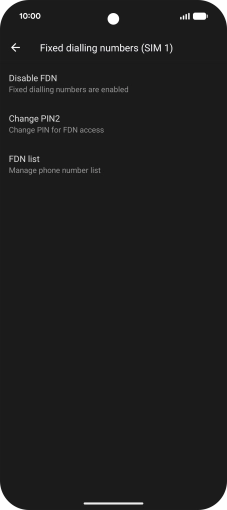 Press Disable FDN. Press Disable FDN.