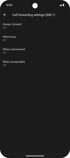 Press the required divert type. Press the required divert type.