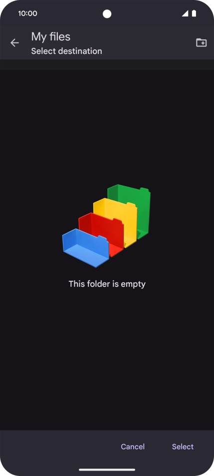 To create a new folder, press the new folder icon and follow the instructions on the screen to create a new folder. To create a new folder, press the new folder icon and follow the instructions on the screen to create a new folder.
