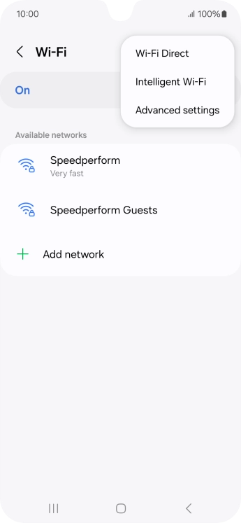 Press Intelligent Wi-Fi. Press Intelligent Wi-Fi.