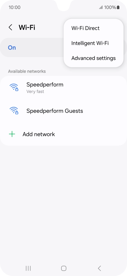 Press Intelligent Wi-Fi. Press Intelligent Wi-Fi.
