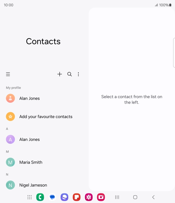 Press the new contact icon. Press the new contact icon.