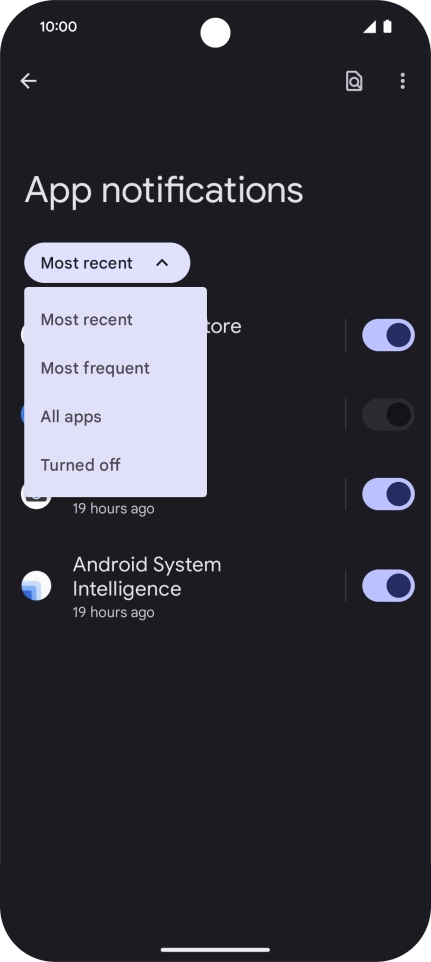 Press the required setting. Press the required setting.