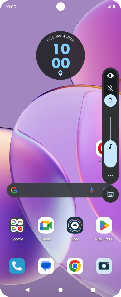 Press the silent mode icon to turn on silent mode. Press the silent mode icon to turn on silent mode.