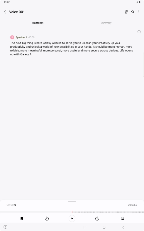 To view a summary of the text, press Summary. To view a summary of the text, press Summary.