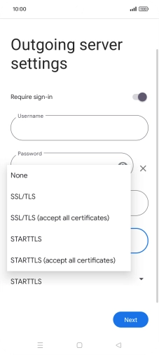 Press SSL/TLS. Press SSL/TLS.