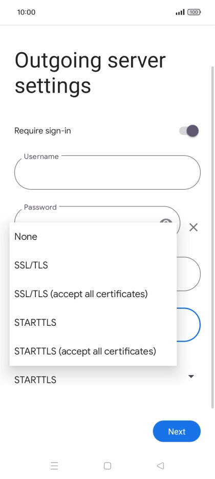 Press SSL/TLS. Press SSL/TLS.