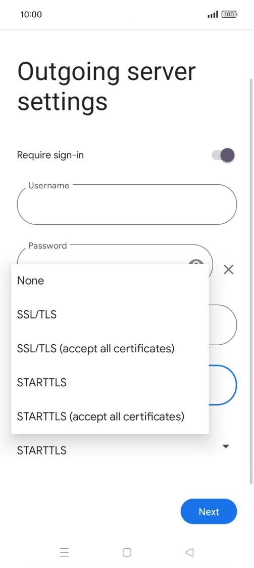 Press SSL/TLS. Press SSL/TLS.