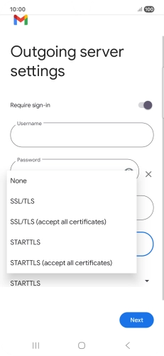 Press SSL/TLS. Press SSL/TLS.