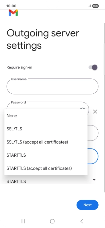 Press SSL/TLS. Press SSL/TLS.