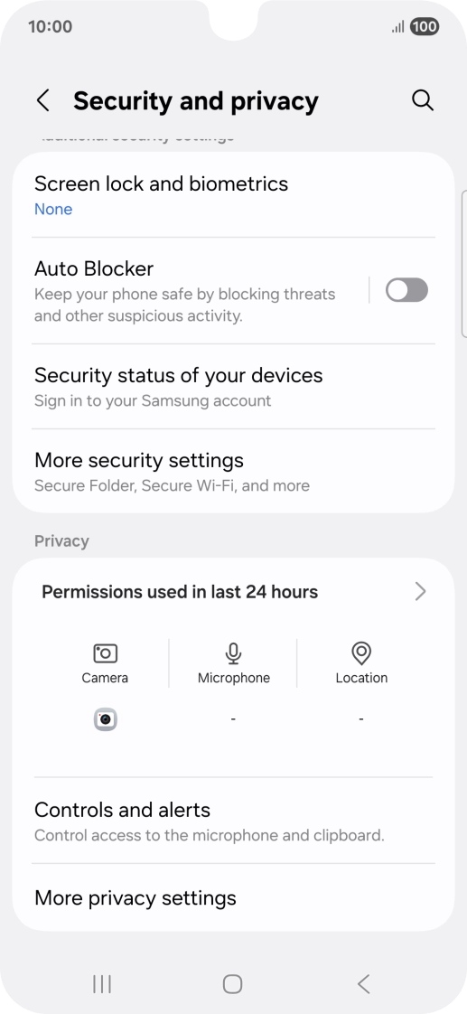Press More security settings. Press More security settings.