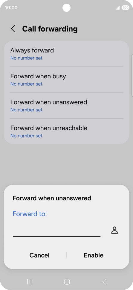 Key in +447953222222 and press Enable. Key in +447953222222 and press Enable.